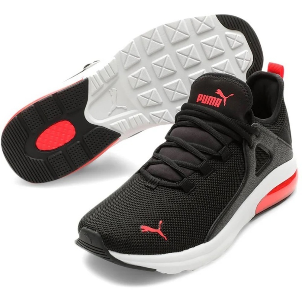 Sz 9.5 PUMA ELECTRON 2.0 LOW SLIP-ON TRAINERS SNEAKER MEN SHOES BLACK/RED SIZE